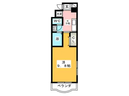 鎌倉YSビル(1K/2階)の間取り写真