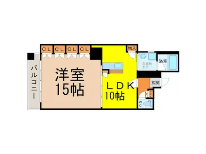 ラディアント矢場(1LDK/6階)の間取り写真