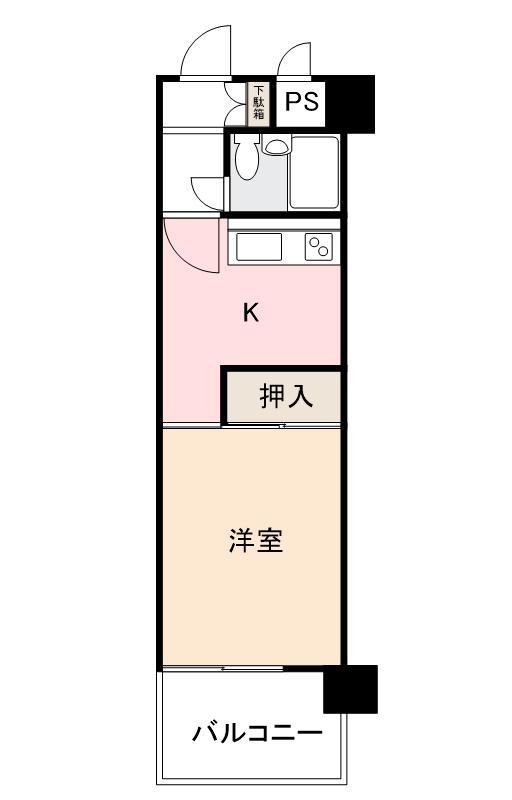 ダイアパレス南瓦町(1K/3階)の間取り写真