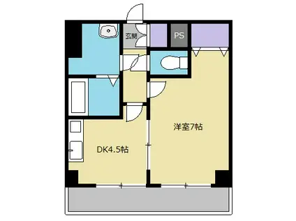 パレスウィスタリア(1DK/3階)の間取り写真