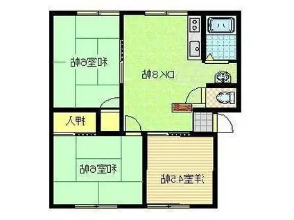 パールハイツ(3DK/2階)の間取り写真