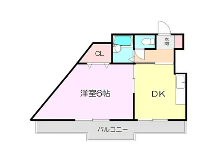 ローズコーポ新大阪7(1DK/4階)の間取り写真