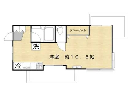 リビングハイムI(ワンルーム/1階)の間取り写真