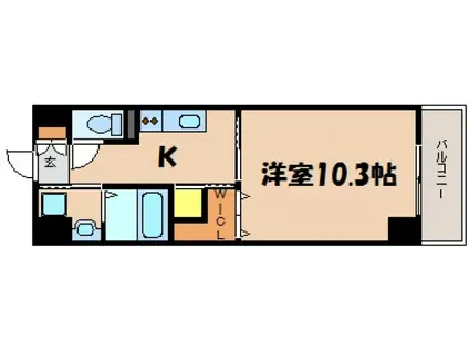 TEBURA INN船越(1K/6階)の間取り写真