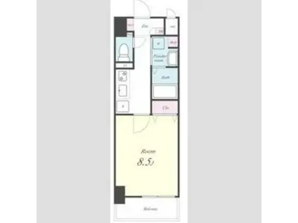 ヴェーラカーサウルバーナ(1K/10階)の間取り写真