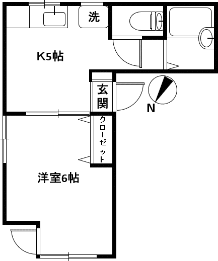 ラ・フォンターナ(1DK/1階)の間取り写真