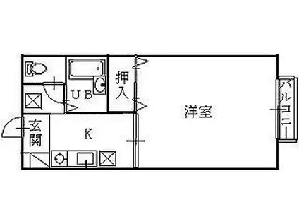 アパートメントカサブランカB棟(1K/1階)の間取り写真