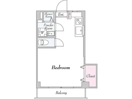 リヨンドール南常盤台(ワンルーム/2階)の間取り写真