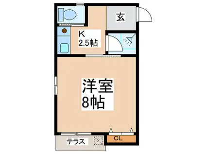 アルメリア(1K/1階)の間取り写真