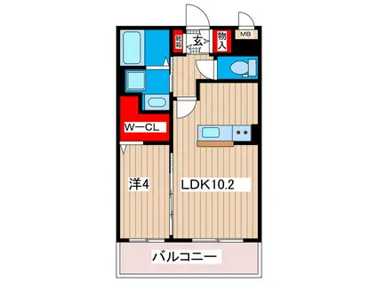 グランメゾン・旭(1LDK/3階)の間取り写真