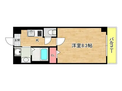 CION NISHIKUJO(1K/8階)の間取り写真