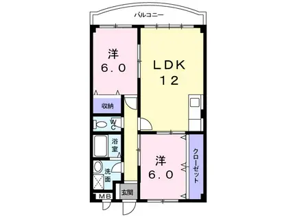 シティコートSUMISHO(2LDK/3階)の間取り写真