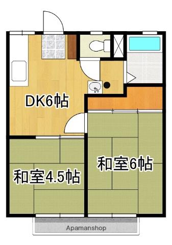 サンハイツ秋山(2DK/1階)の間取り写真