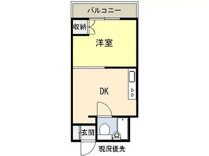 グリーンハイツ堂形(1DK/3階)の間取り写真