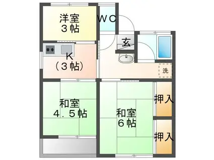 ホワイトコーポ(3K/2階)の間取り写真