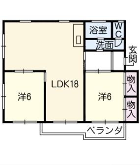 川口マンション(3LDK/2階)の間取り写真