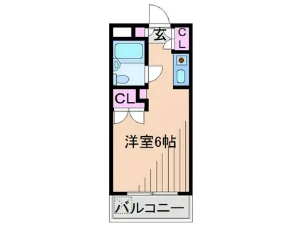 ユースピア大倉山(1K/4階)の間取り写真