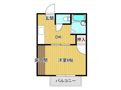 第2サンハイツ(1K/2階)の間取り写真