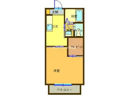 VEGA II(1K/2階)の間取り写真