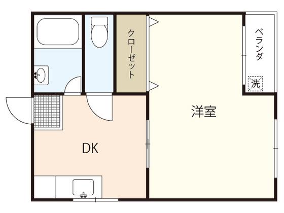 メゾン三崎(1DK/4階)の間取り写真