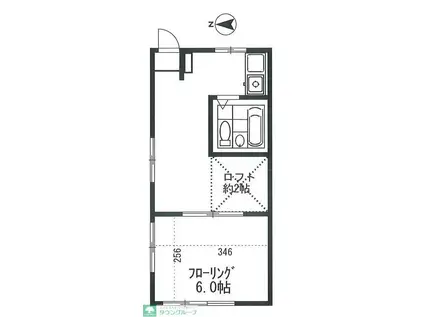 加藤荘(1K/2階)の間取り写真