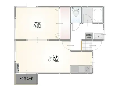 サングレア(1LDK/1階)の間取り写真