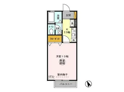 サニーハウス(1K/2階)の間取り写真