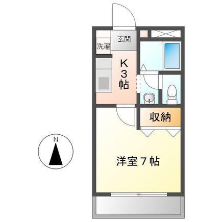 エスポワールNK(1K/1階)の間取り写真