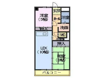 ドミール藤治(2LDK/3階)の間取り写真