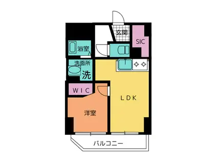 静岡泉町エンブルコート(1LDK/7階)の間取り写真