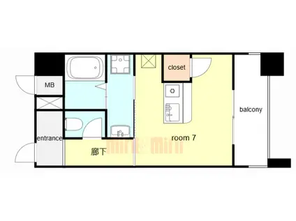 ARK TAMATANI BLD(ワンルーム/3階)の間取り写真