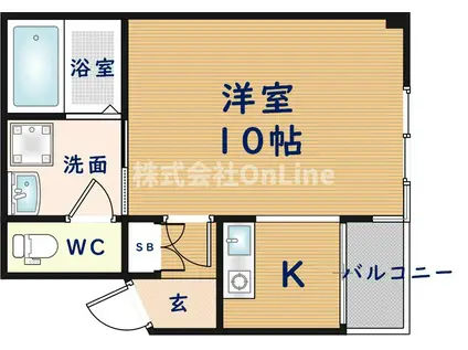 パルデメール Bタイプ(1K/3階)の間取り写真