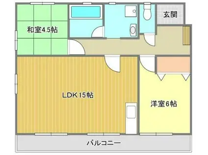 ソレイユ木之庄(2LDK/3階)の間取り写真