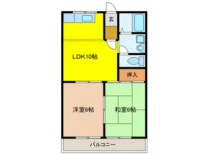メゾンドジョイフル(2LDK/2階)の間取り写真