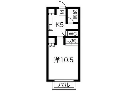 TOYOUKEハイツ(1K/2階)の間取り写真