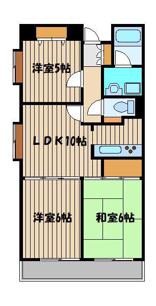 メインステイ関町(3LDK/3階)の間取り写真