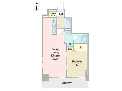 ルミナ二日町(1LDK/3階)の間取り写真