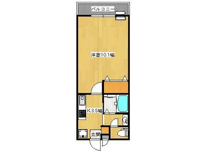 メゾン・ド・ソレイユ下荒田(1K/1階)の間取り写真