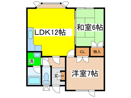 カーサアクロポリス2100(2LDK/2階)の間取り写真