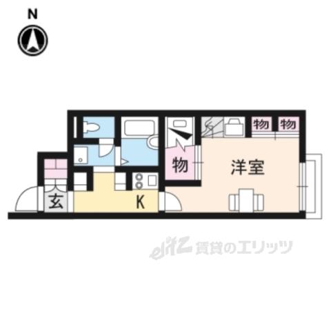 レオパレス喜楽楽2(1K/1階)の間取り写真