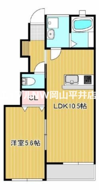 プティーシュシュ雄町(1LDK/1階)の間取り写真