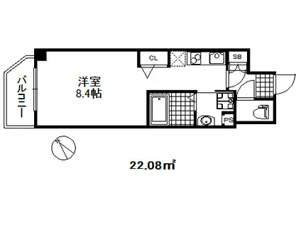 エスディーグランツ神戸駅前(ワンルーム/6階)の間取り写真