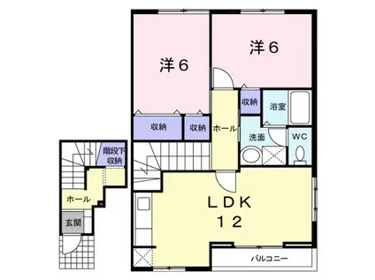 ヴェルドミールA(2LDK/2階)の間取り写真