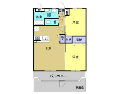 ユーミースマイルII(2LDK/1階)の間取り写真