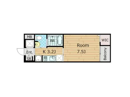 ECLORE(1K/4階)の間取り写真