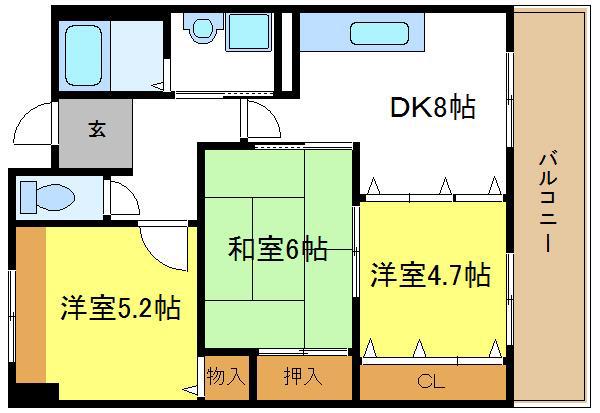 サンリットステージ出戸(3LDK/3階)の間取り写真