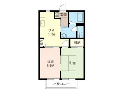 フレンドハウス(2DK/2階)の間取り写真