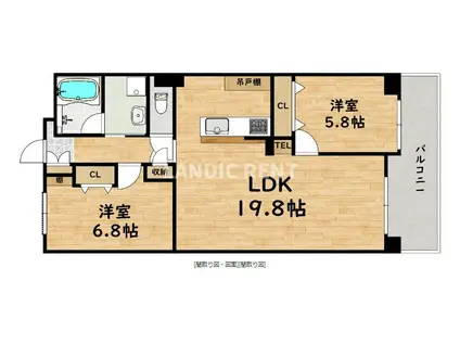 イルグランデ春町公園(2LDK/4階)の間取り写真