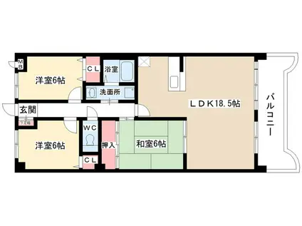 アルカディアV(3LDK/5階)の間取り写真