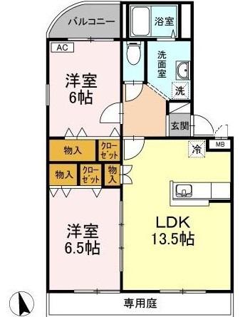 グレイスソフィア(2LDK/1階)の間取り写真